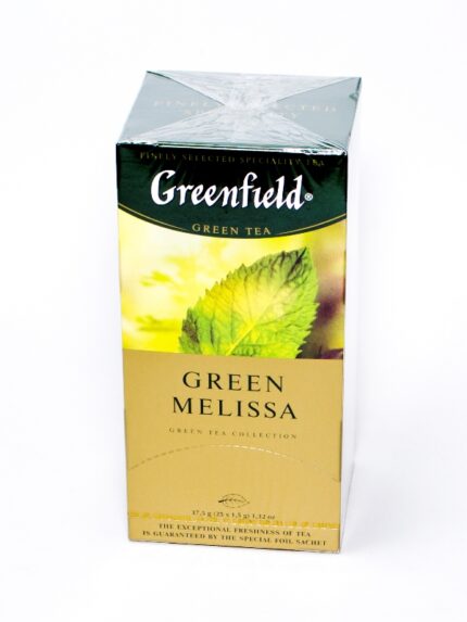 Чай "Гринфилд" Green Melissa(мелиса,мята,лимон) 25пак*1,5г с/я 1/10
