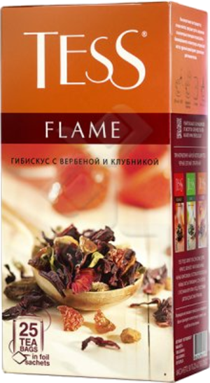 Чай "TESS Flame" 25пак.травяной (гибискус,клубника,вербена) 1/10 ---