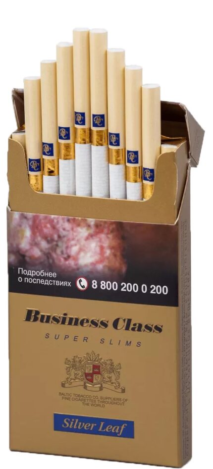 Сигареты Business class Silver leaf Super slims т/п